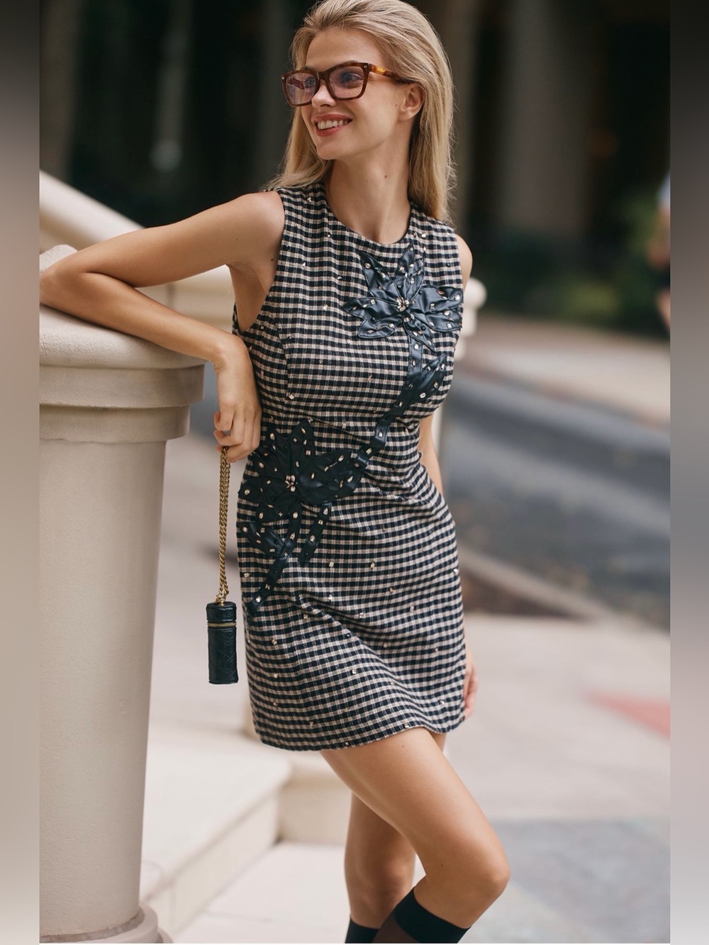 NWT Anthropologie Sleeveless Crew-Neck Embellished Mini Dress, Size XS